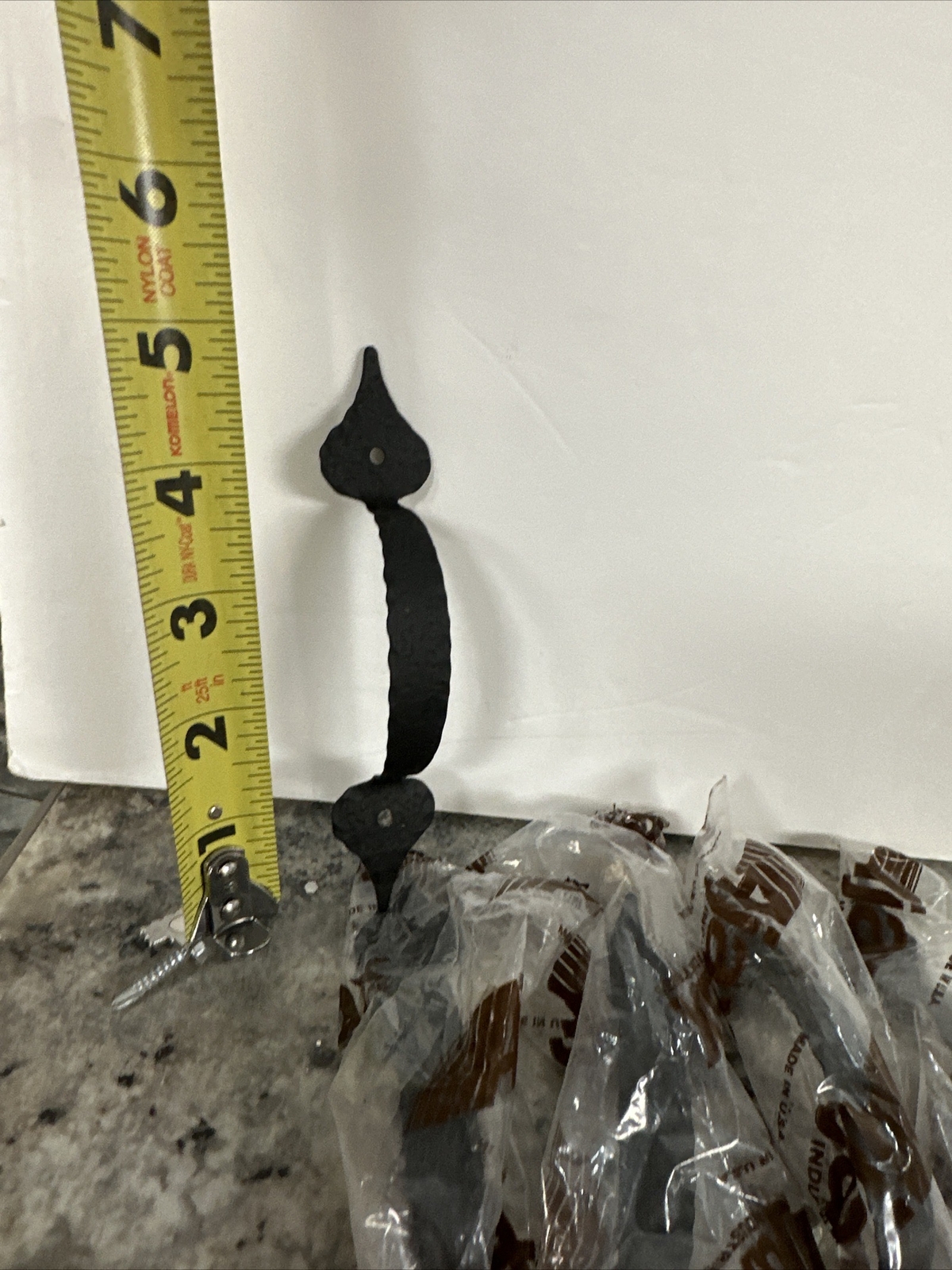 Vtg Ajax 7 Black Early American Spade Shape Pull Handle Mid Century Modern NOS
