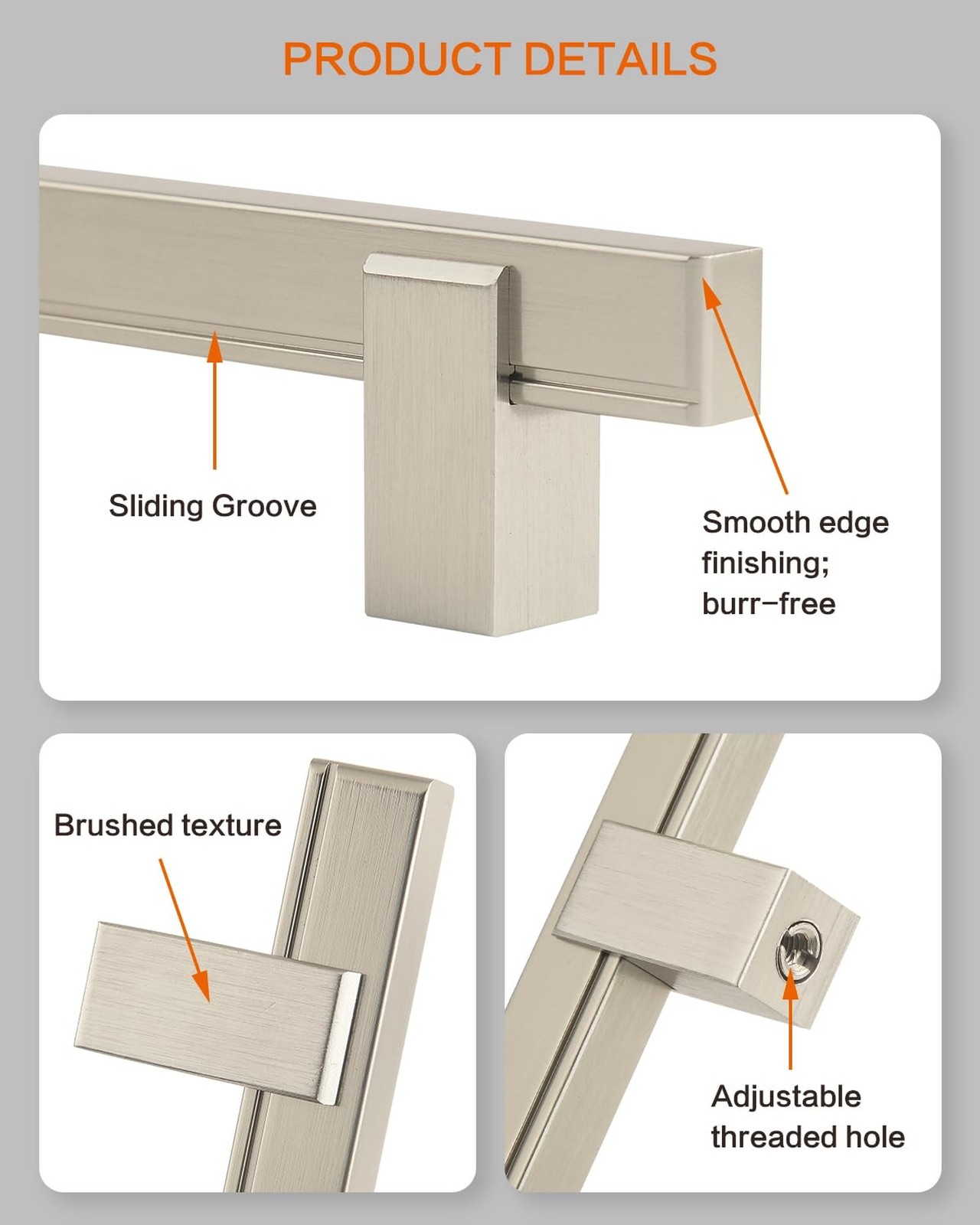 8 Pack Modern Kitchen Cabinet Pulls and Knobs Brushed Nickel Drawer Handles f…