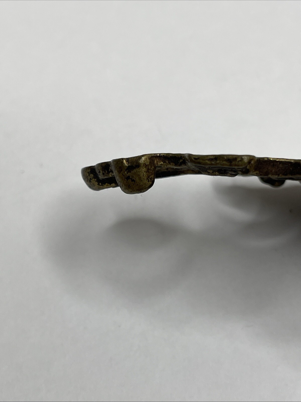 Antique Old Man Wind Winter Heavy Brass Drawer Pull Back Plate