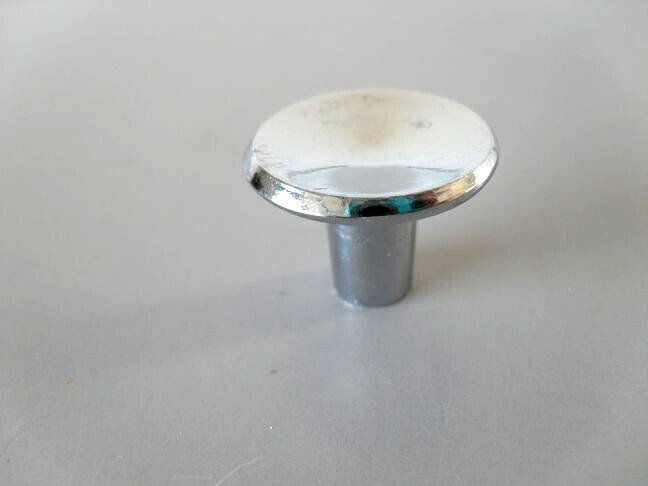 Vintage 1″ Small Chrome Drawer Knobs Cabinet Door Pull Concave Face