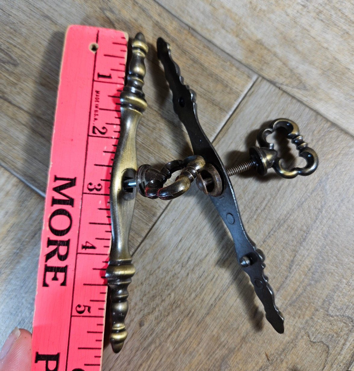 2 Vintage Faux Lock & Key Drawer Pulls – Antique Brass Tone Color