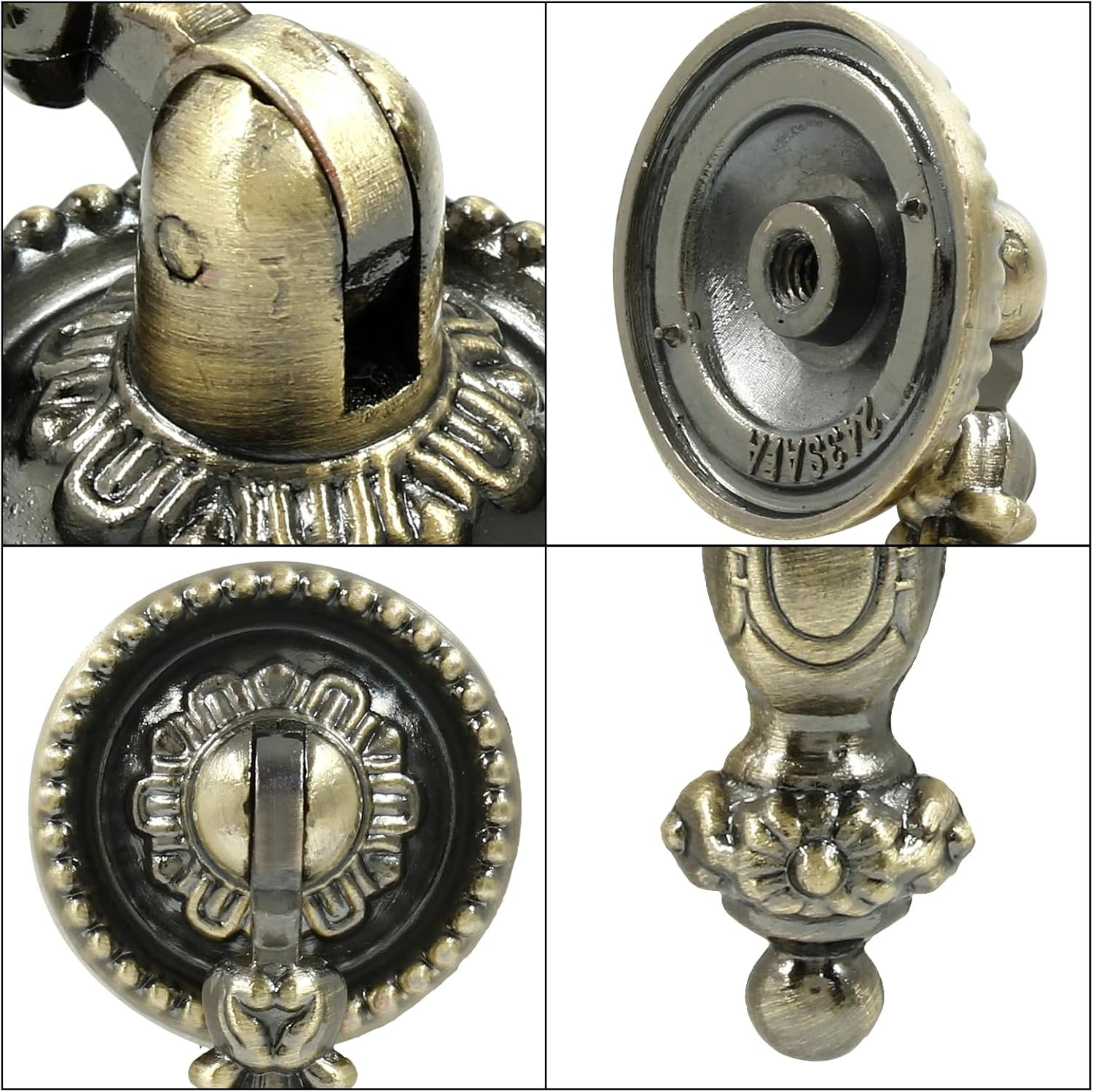 2Pcs Bronze Metal Tear Drop Knobs Drawer Pulls Antique Decorative Furniture Drop