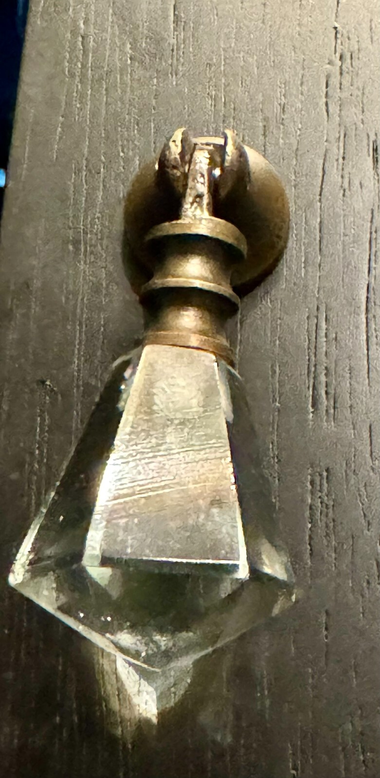 Vintage-Brass Teardrop Glass Drawer Pull Handle Furniture Cabinet Knob Hardware