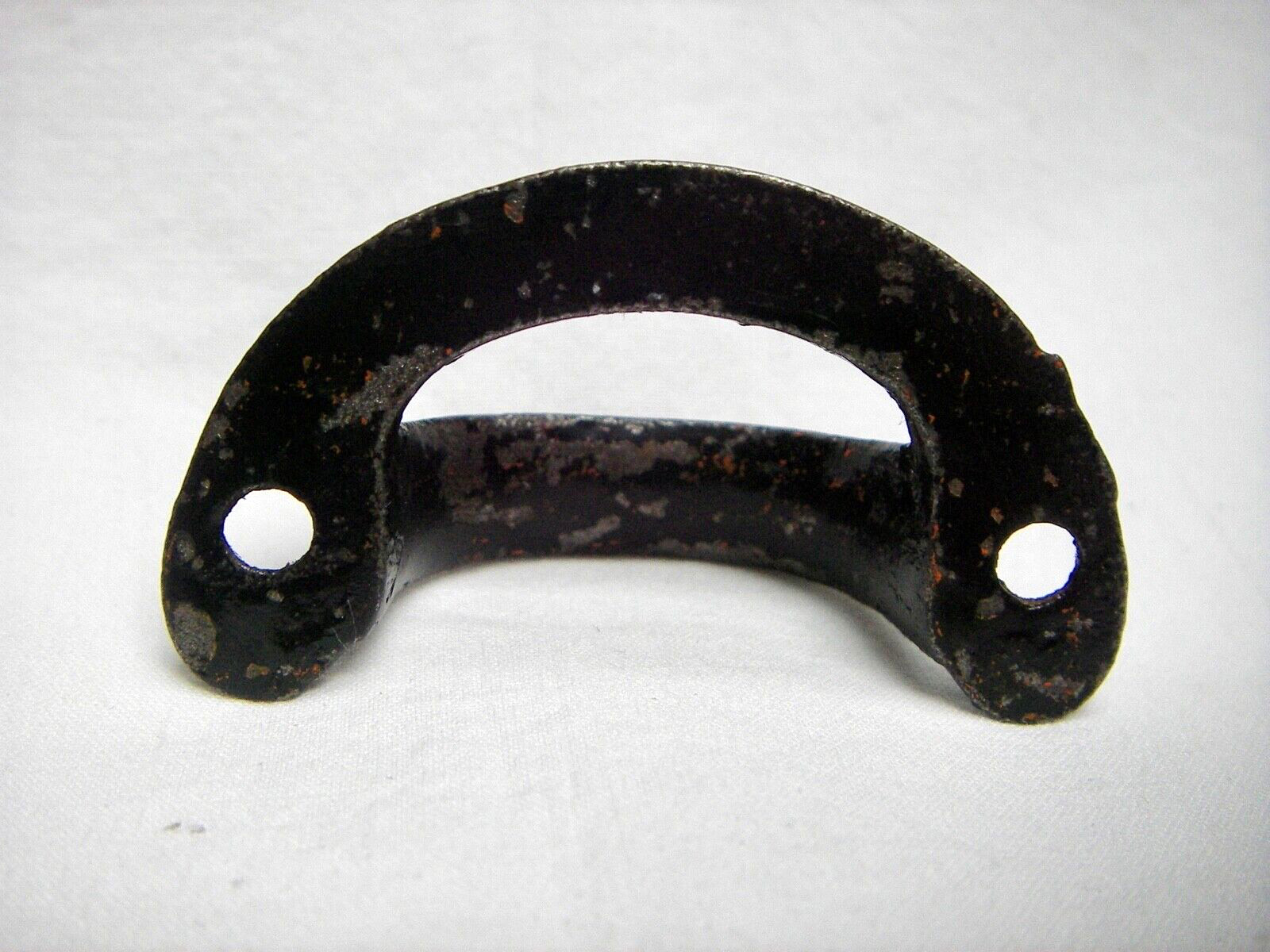 Vintage Cast Iron 2″ W Gloss Black Finger Drawer Pull