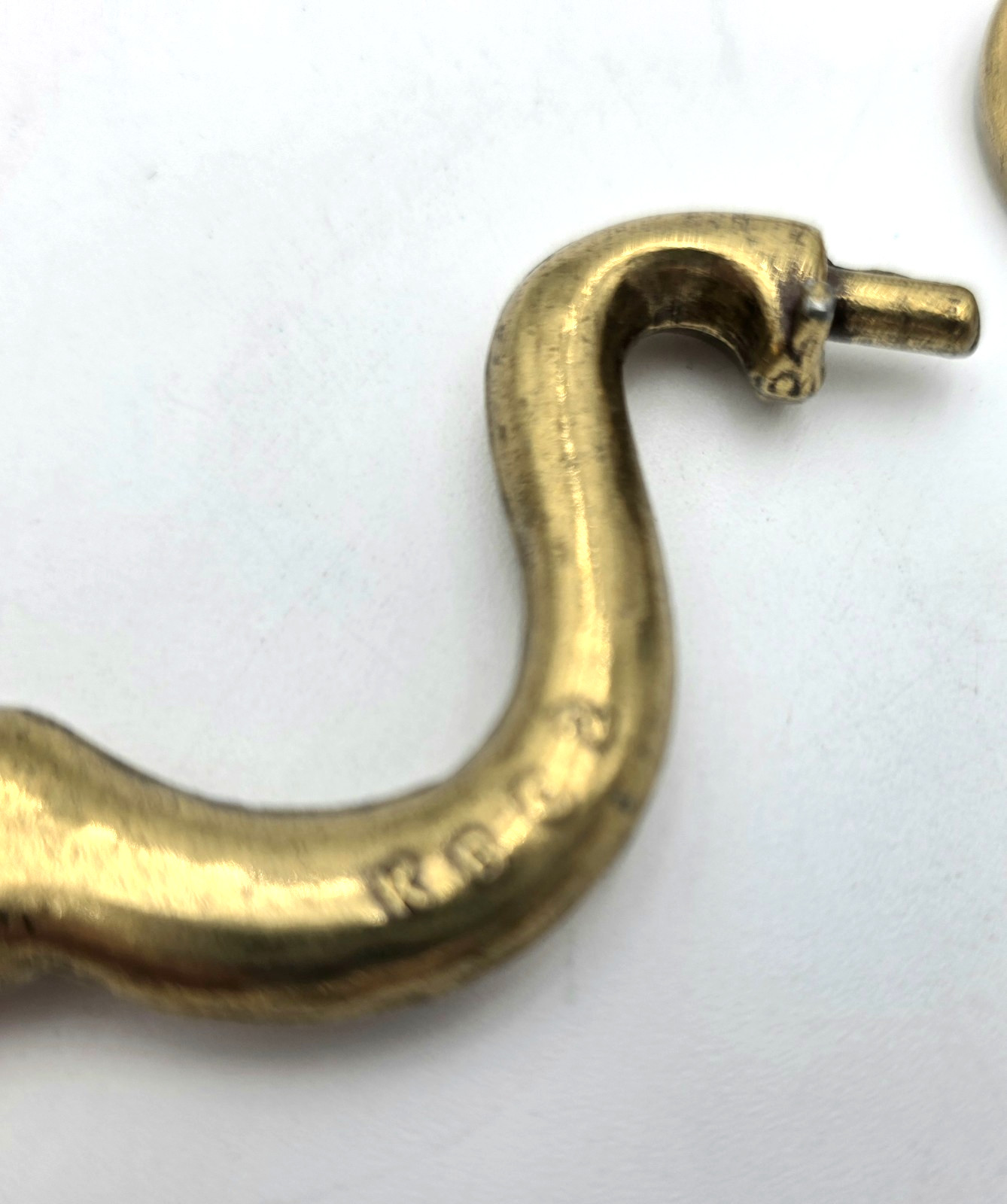 Brass Swan Neck Drawer Pull Handles Pair 3 5/8in Spacing Vintage Hardware