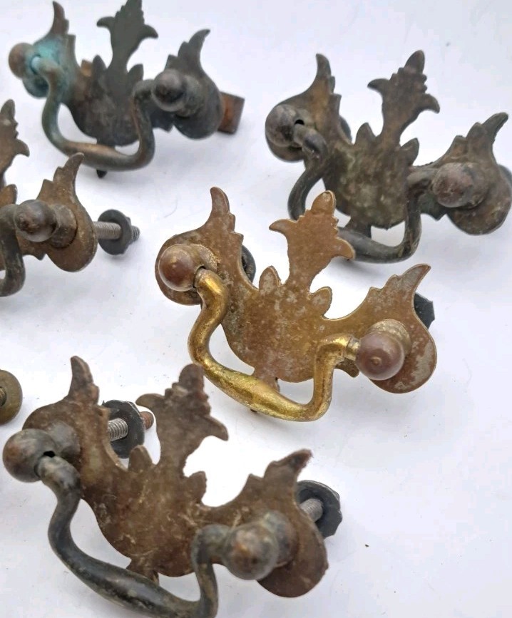 Antique/Vintage Handles Hardware Lot Furniture Drawer Pulls Handles Metal Brass
