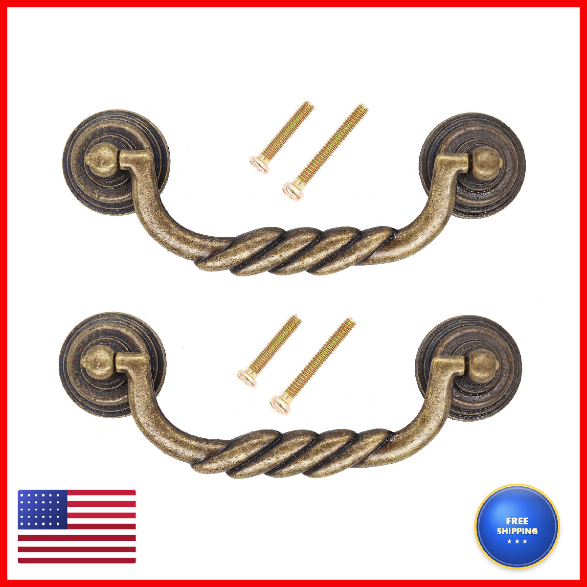 Binifimux 2-Pack 4.25 Vintage Cabinet Pulls Bronze Tone For Doors Cupboard