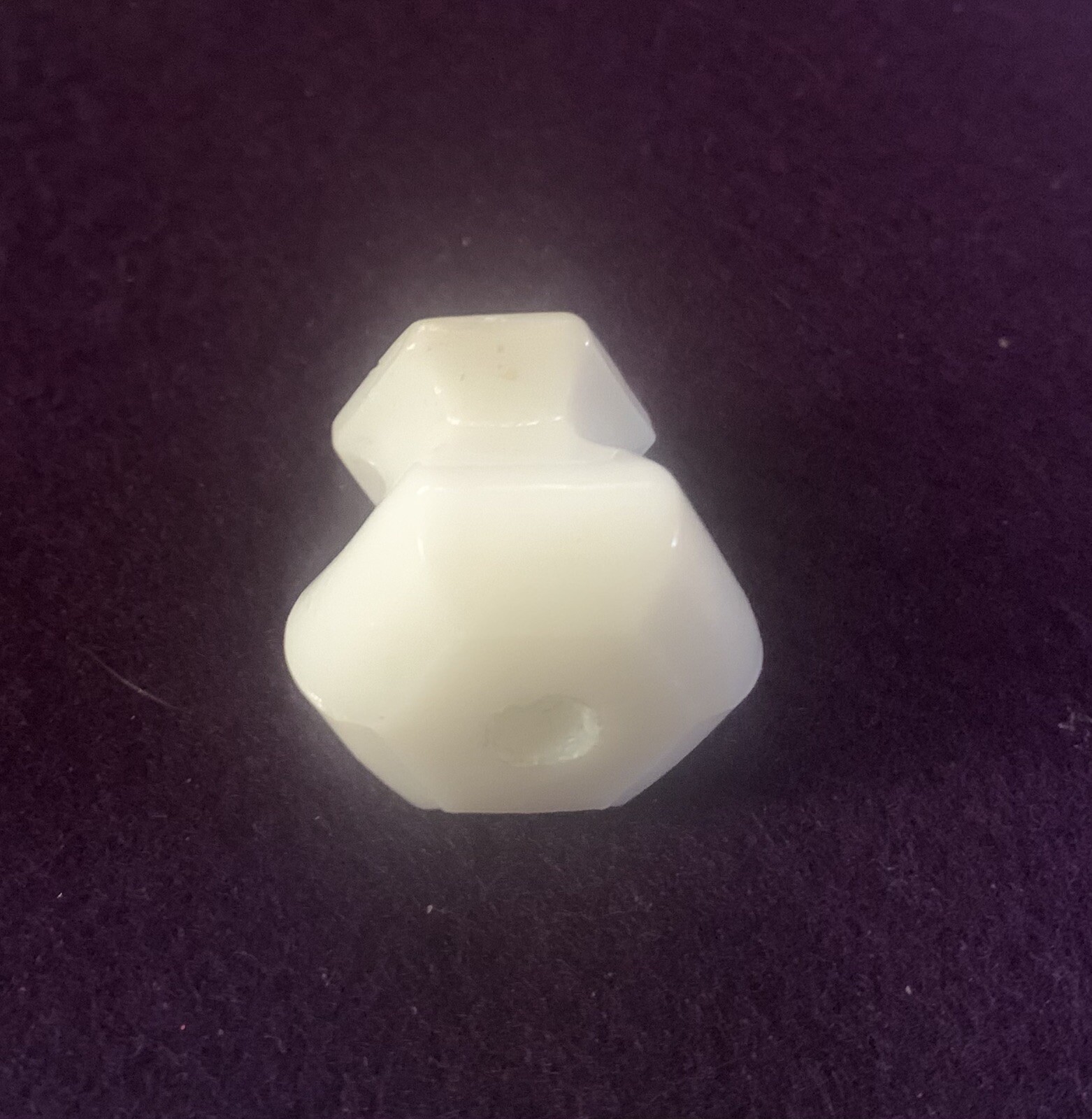 1.25” Antique Hardware Drawer Pull Cabinet Knob hexagon Porcelain milk glass