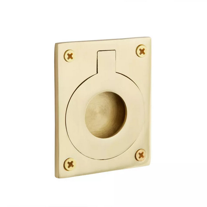 Small Rectangular Recessed Ring Pull – Brushed Nickel