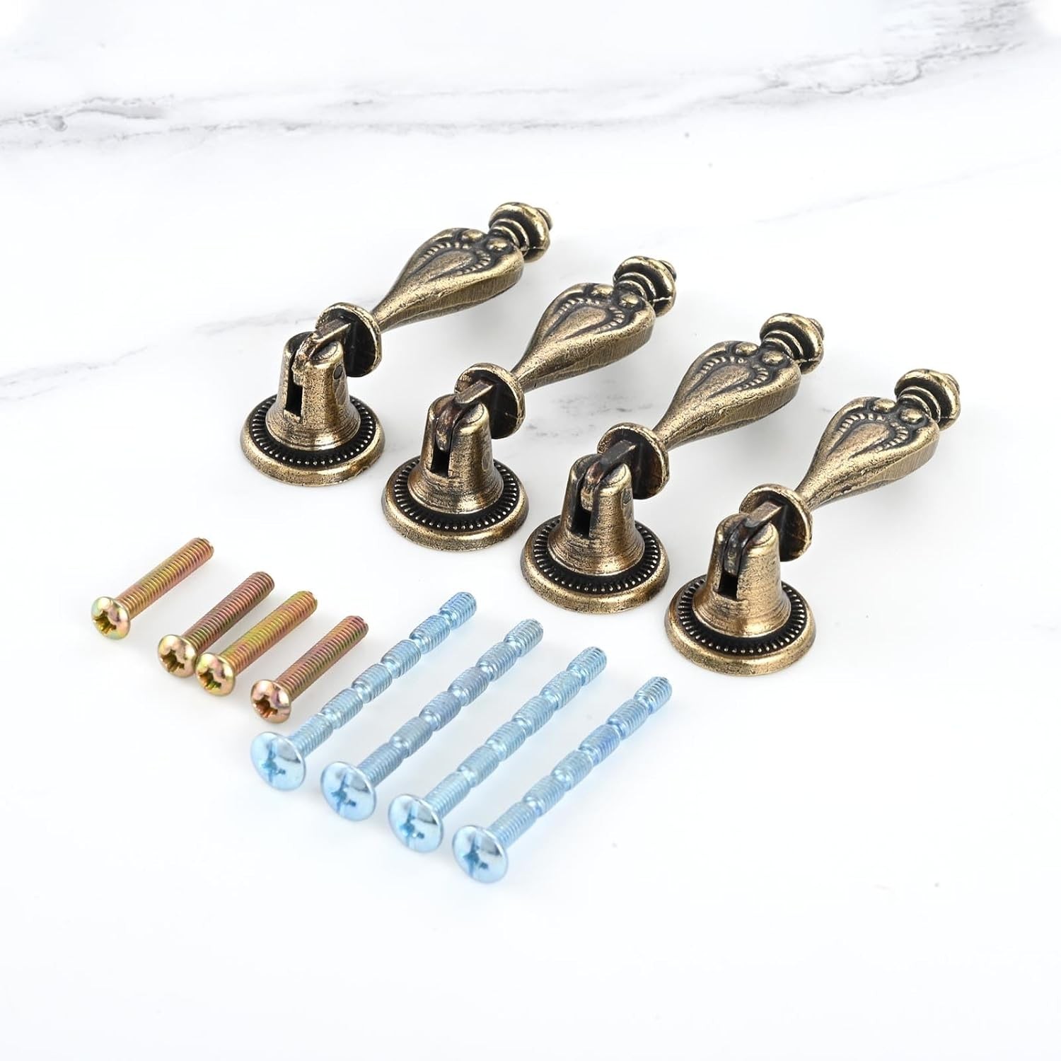 4 Pack Antique Bronze Drop Handle Pull Drawer Cabinet Dresser Wooden Box 70.5mm