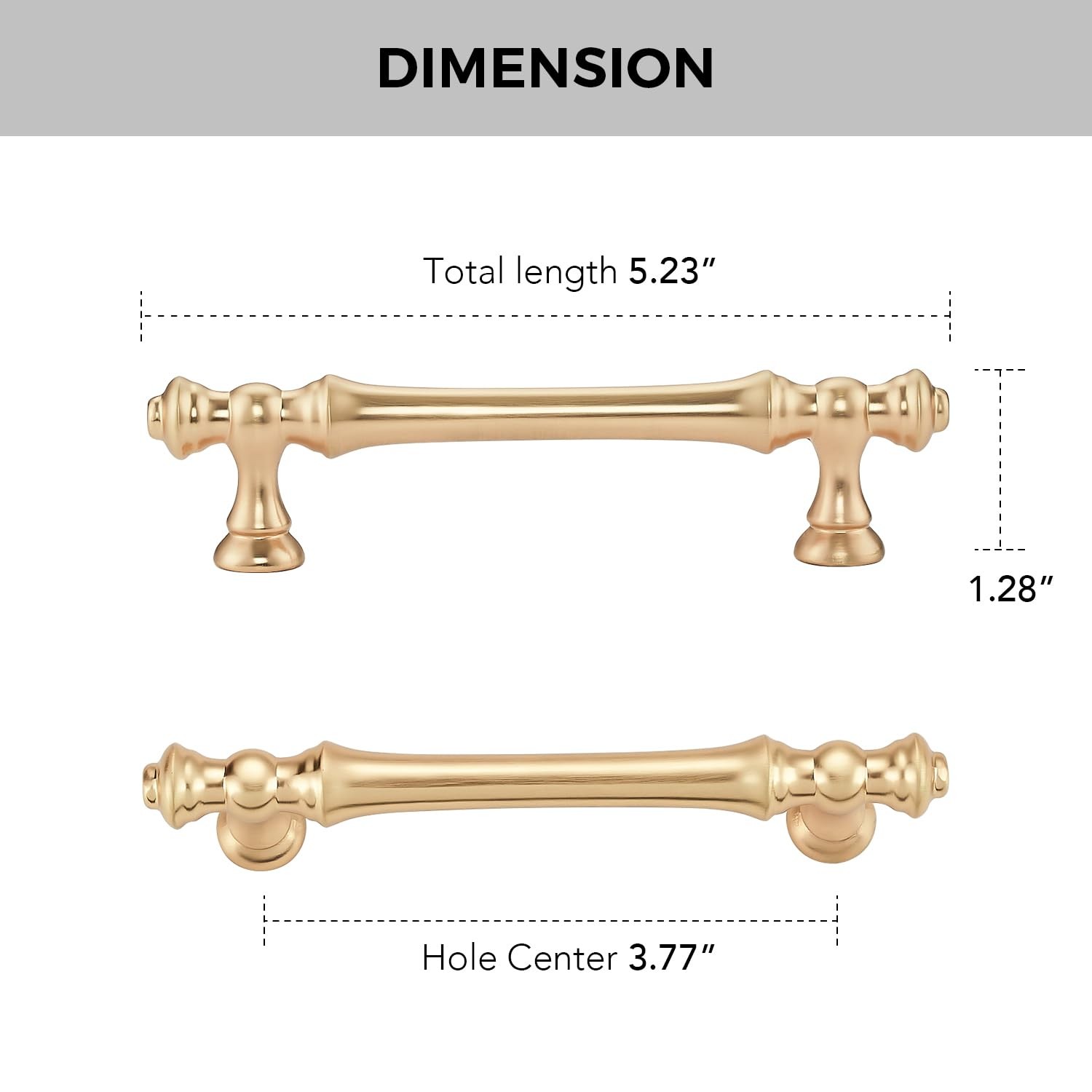 Home Expert 20 Pack 3-3/4 Inch 96Mm Center To Center Brushed Gold Cabinet Pulls