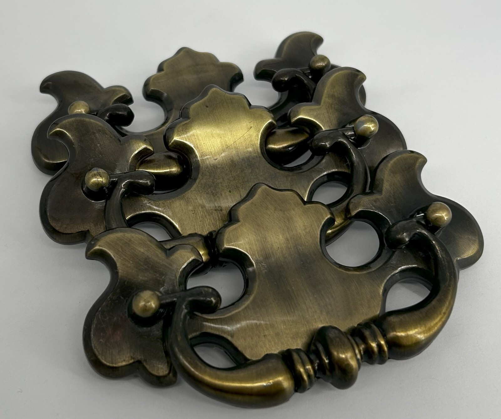 Batwing Style Drawer Pulls – Vintage Finish with Drop Bail Handle -Sold in Pairs