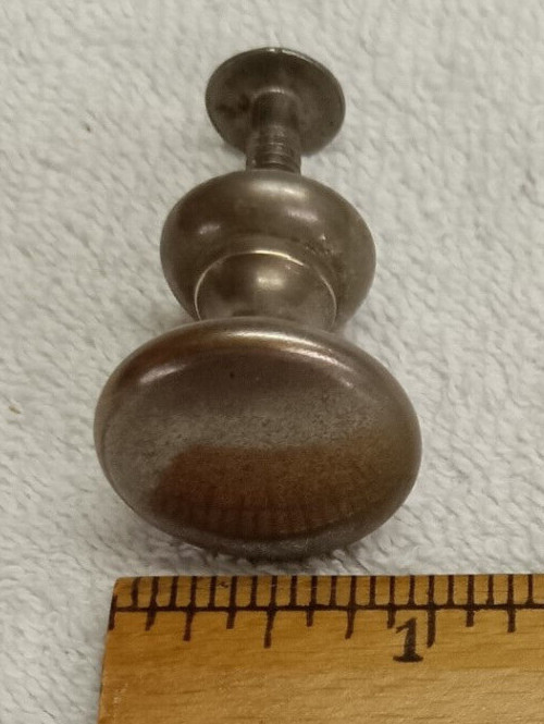 ANTIQUE HEAVY NICKLE PLATED ROUND DRAWER, DOOR, PULL / KNOB, 1 IN. DIAMETER