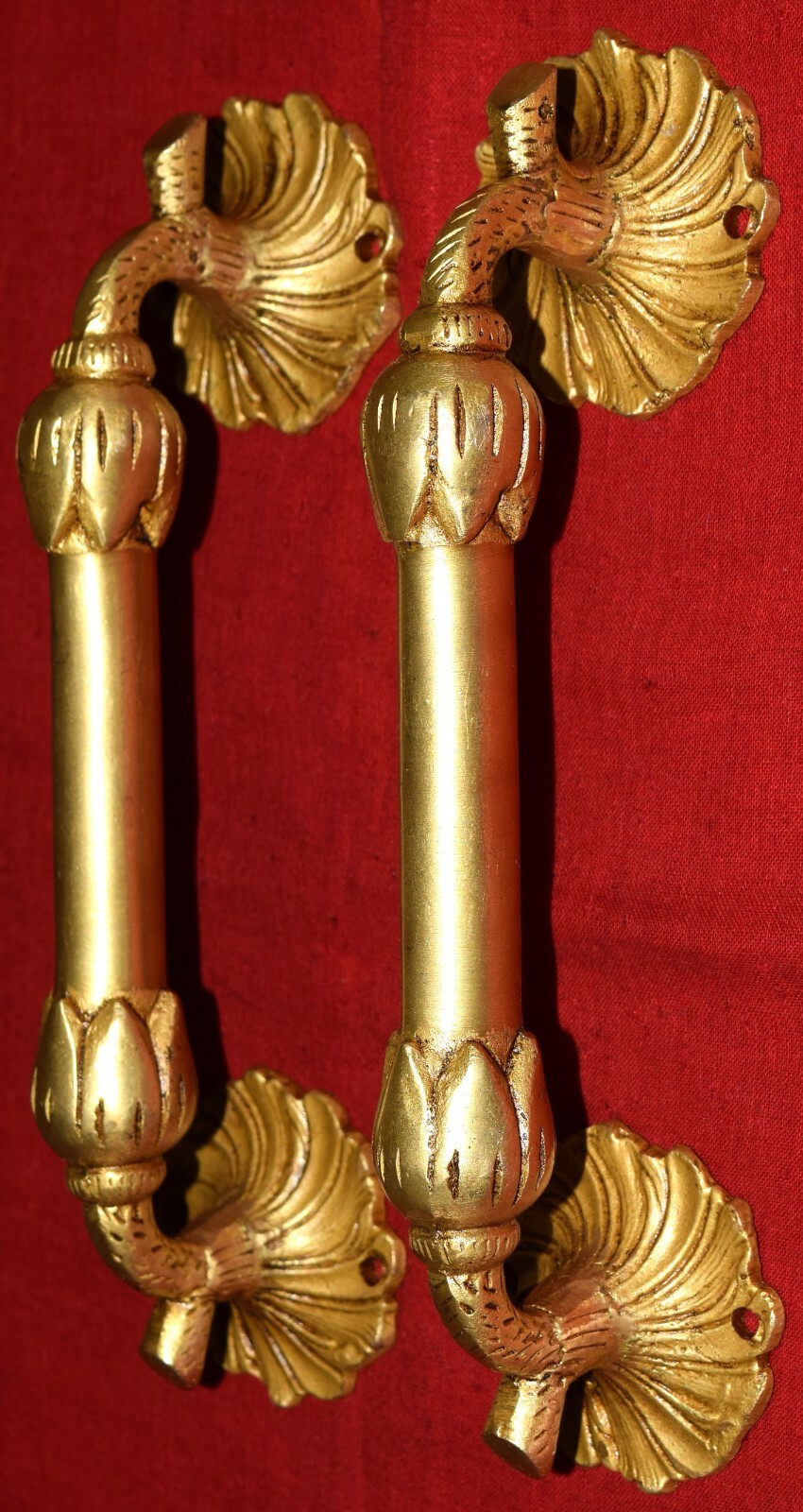 Brass Garden Door Pull Set 9” Inches Flower Shape Handle Restaurant Gate EK512