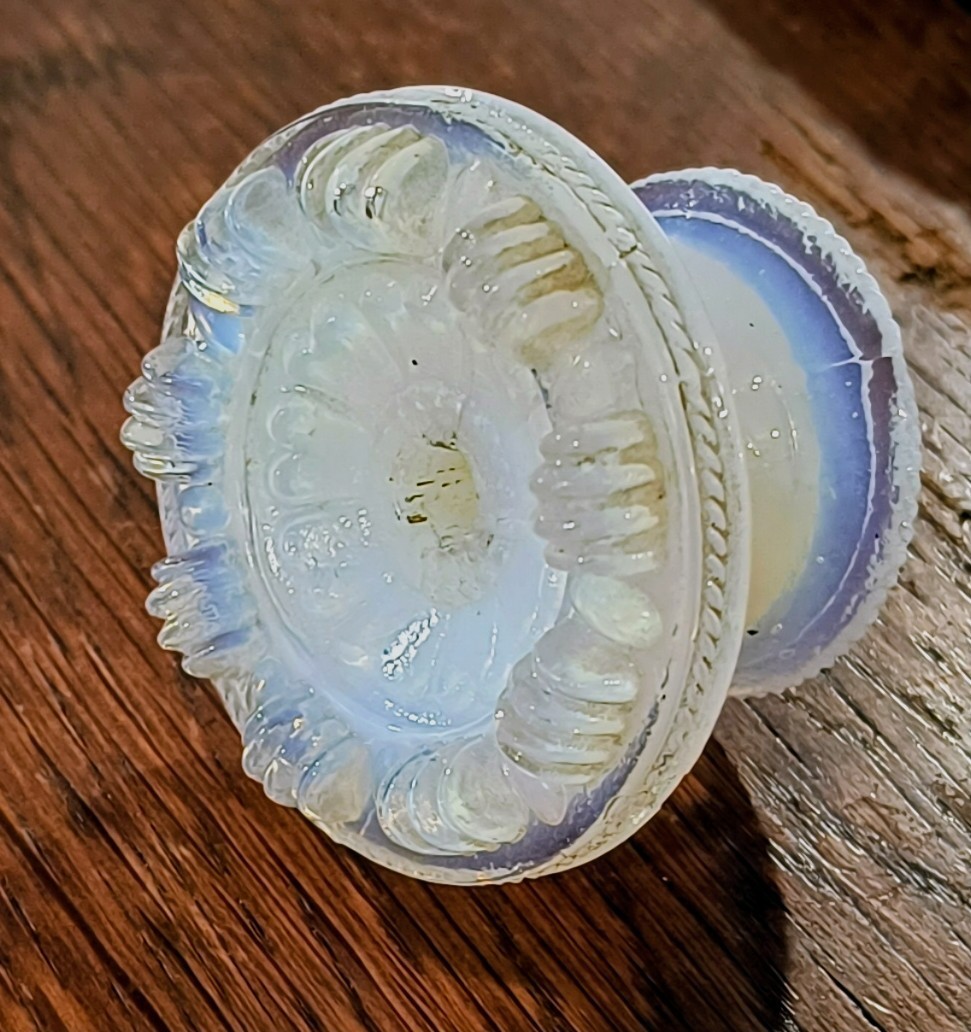 Ten Antique Opalescent Sandwich Glass Drawer Pull, Knob Available Priced Each