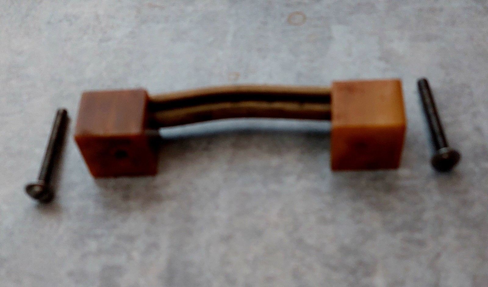 Art Deco Drawer Pull 3″ Bore Brass Butterscotch Bakelite With Screws