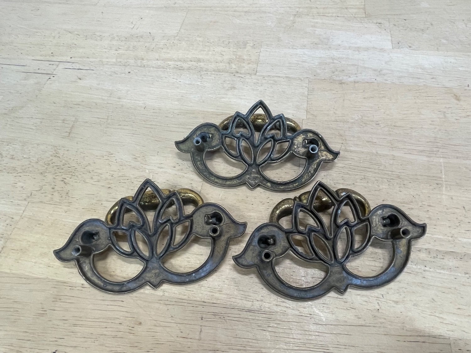Keeler Brass Company N-1879 Drawer Pull 3 in Center Gold (3x)