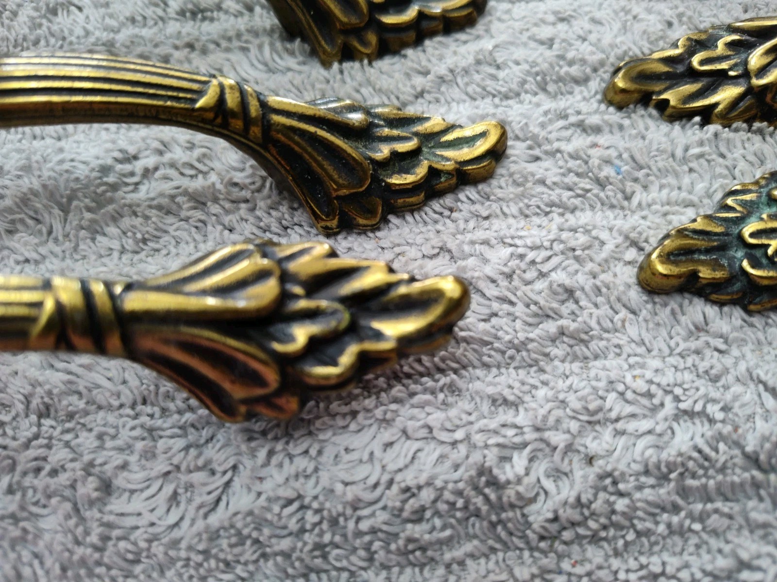 LOT OF 23 Amerock Vintage Handle Drawer Cabinet Pull 1330 Brass French Design