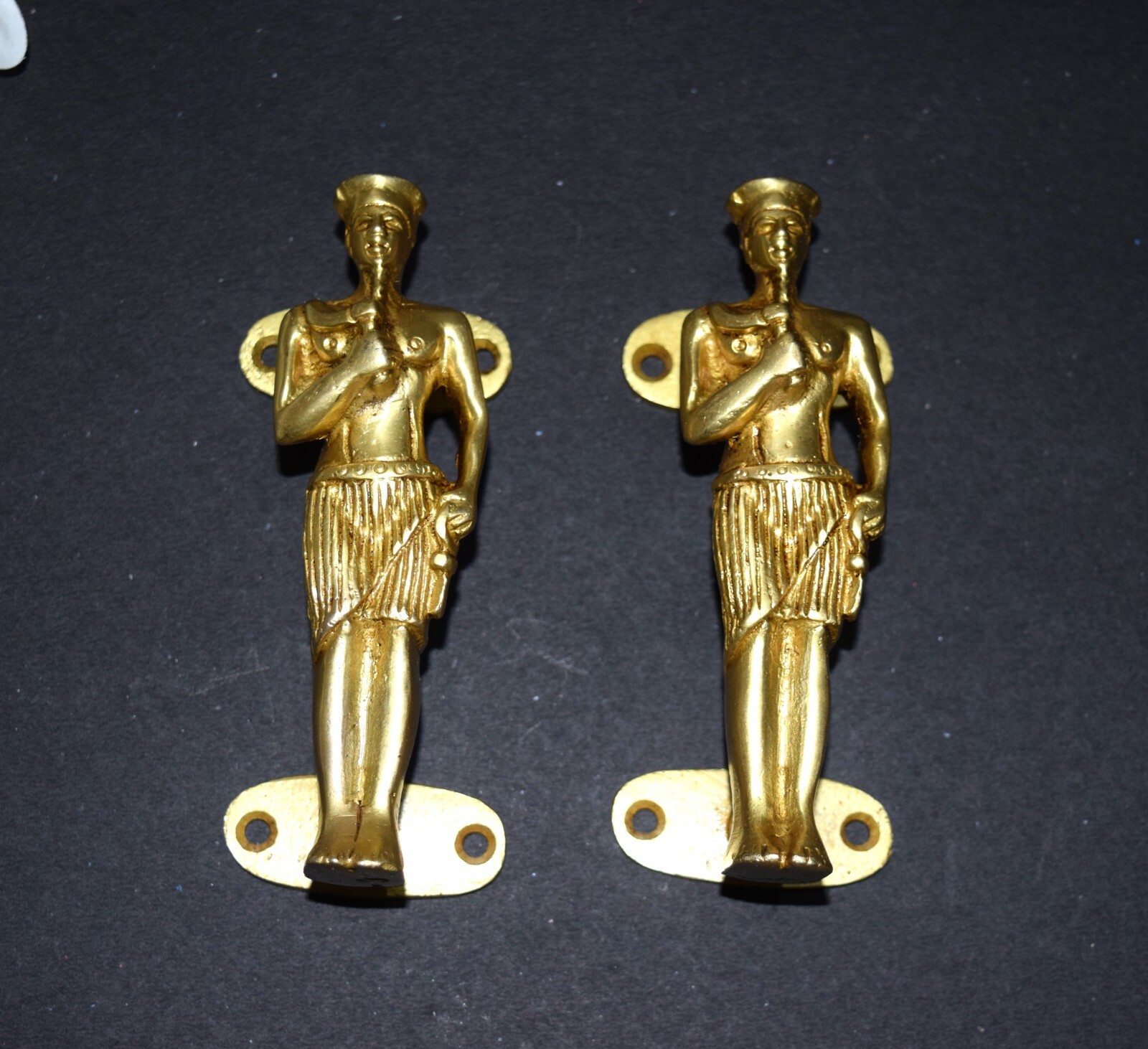 Brass Egypt Man Handle Pair King Door Pull Imperial Style Cabinet Handle EK699