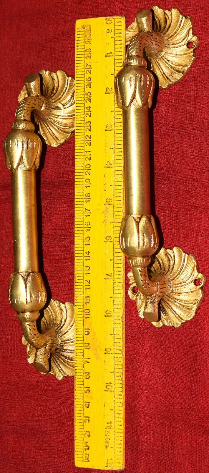 Brass Garden Door Pull Set 9” Inches Flower Shape Handle Restaurant Gate EK512