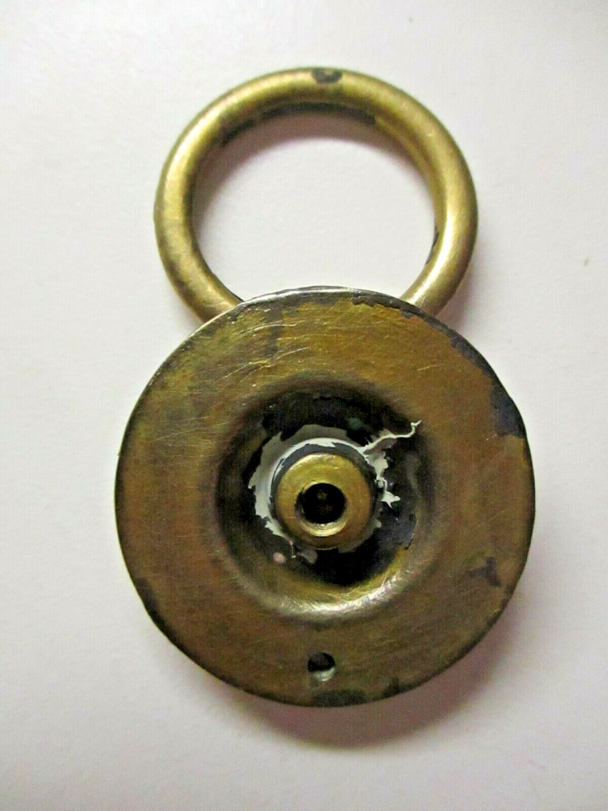 Solid Cast Brass 1850s Floral Drop Ring Pull Handle Flower 1-1/4″ Round Antique