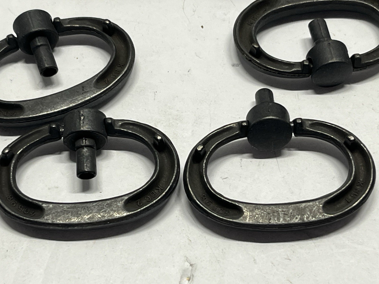 Vintage Lot(12) NOS KBC Black Powder Coated Rd.Drop Ring Drawer Pulls