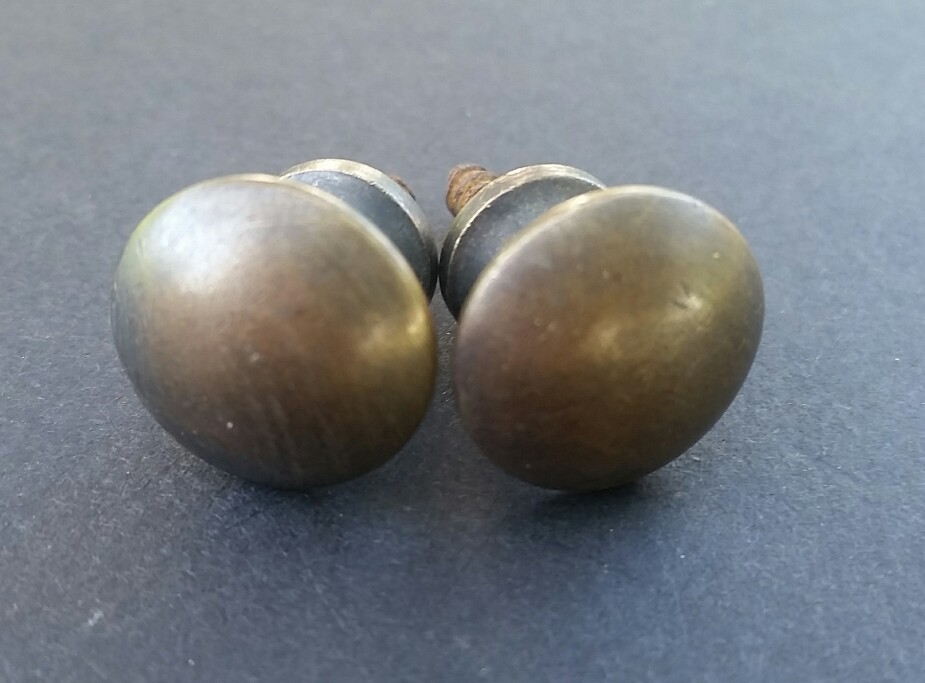 Pair (2) Solid Brass Stacking Barrister Bookcase Hoosier 5/8″ Knobs Pulls #K2