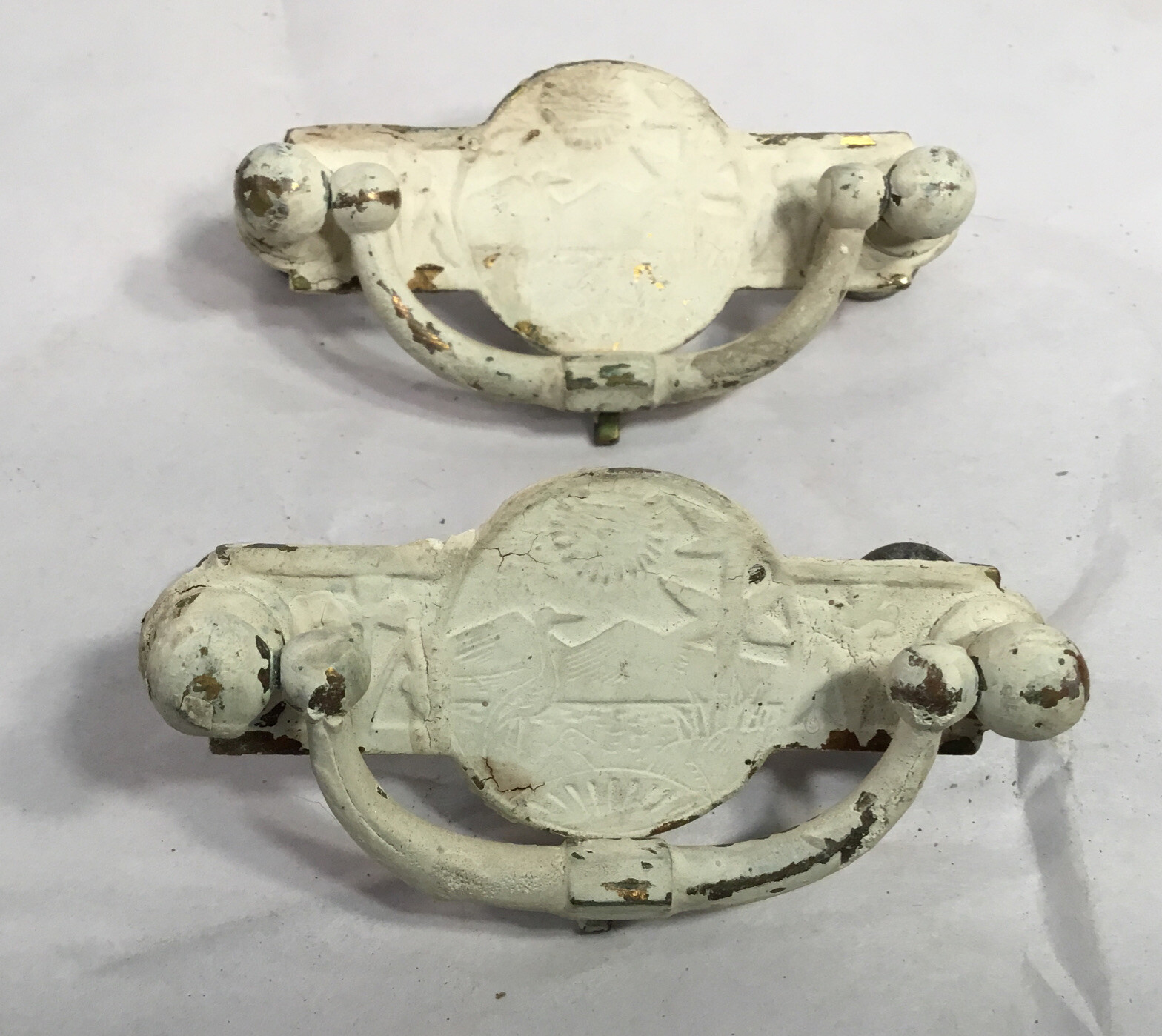 Vintage Drawer Pulls, Painted, Mid Century Modern. ~37 total