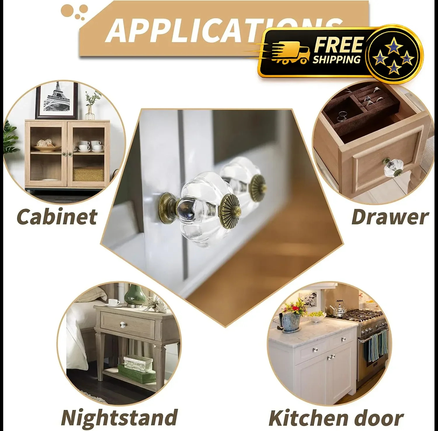 Copper Cabinet Knobs 12 Pack Vintage Drawer Pulls for Kitchen Furniture Doors