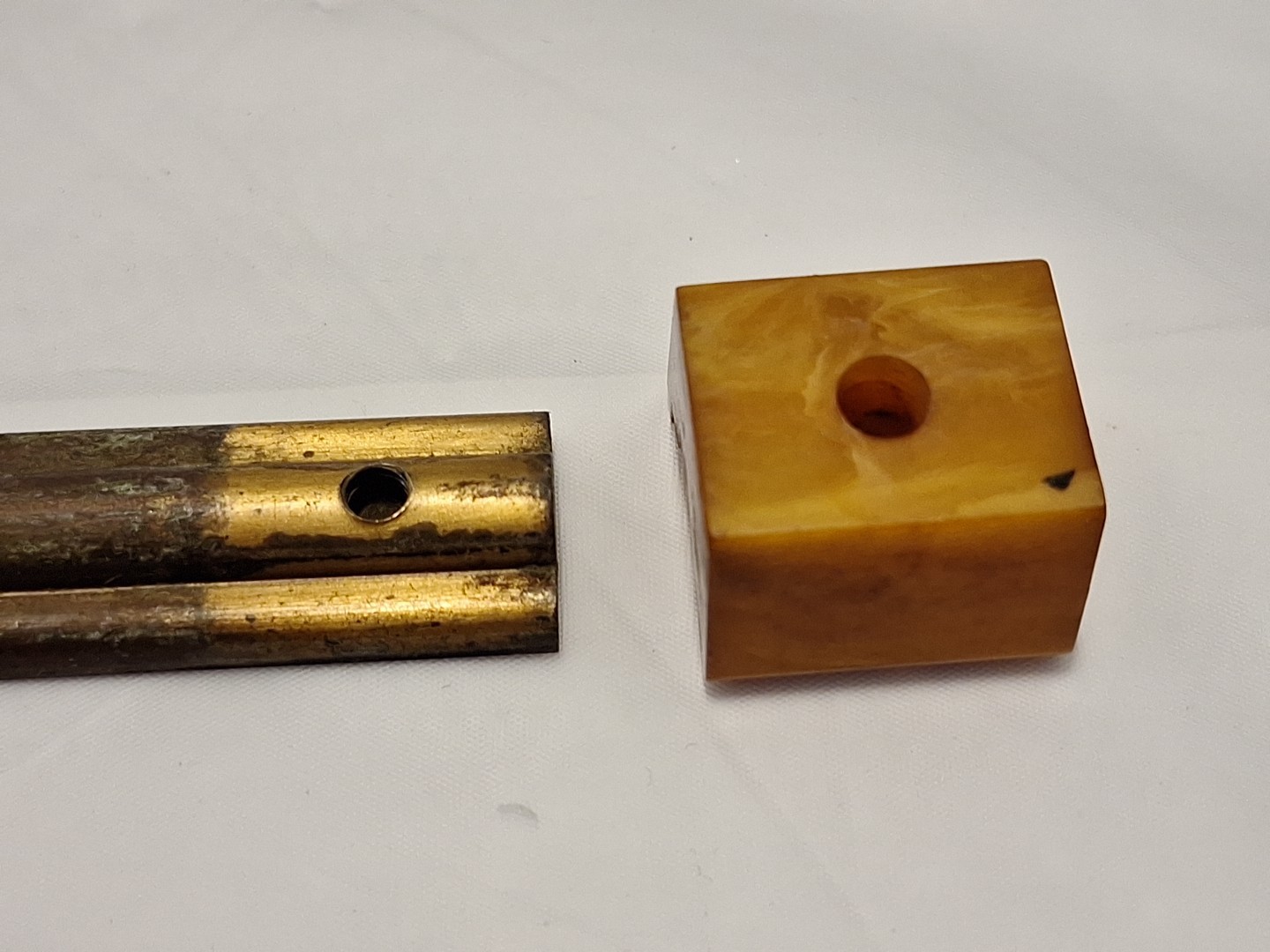 Set of 7 Pulls Butterscotch Solid Brass Bakelite Art Deco MCM Vintage Read Pics