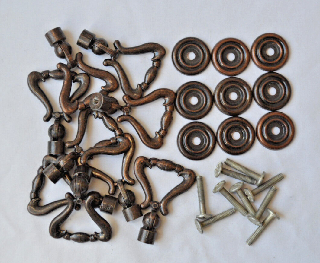 Soviet Drawer Handles vintage Set 9x USSR Furniture fittings Cabinet Pulls Knobs
