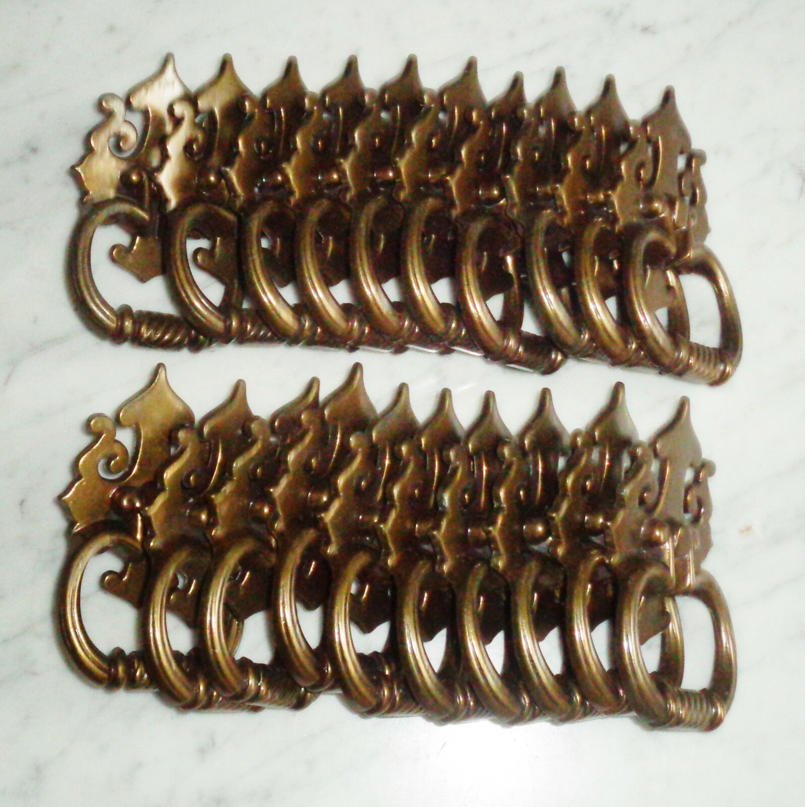 National Lock Co Spade Tip Colonial Drop Ring Bail Drawer Pulls 4 5/8 Set of 20