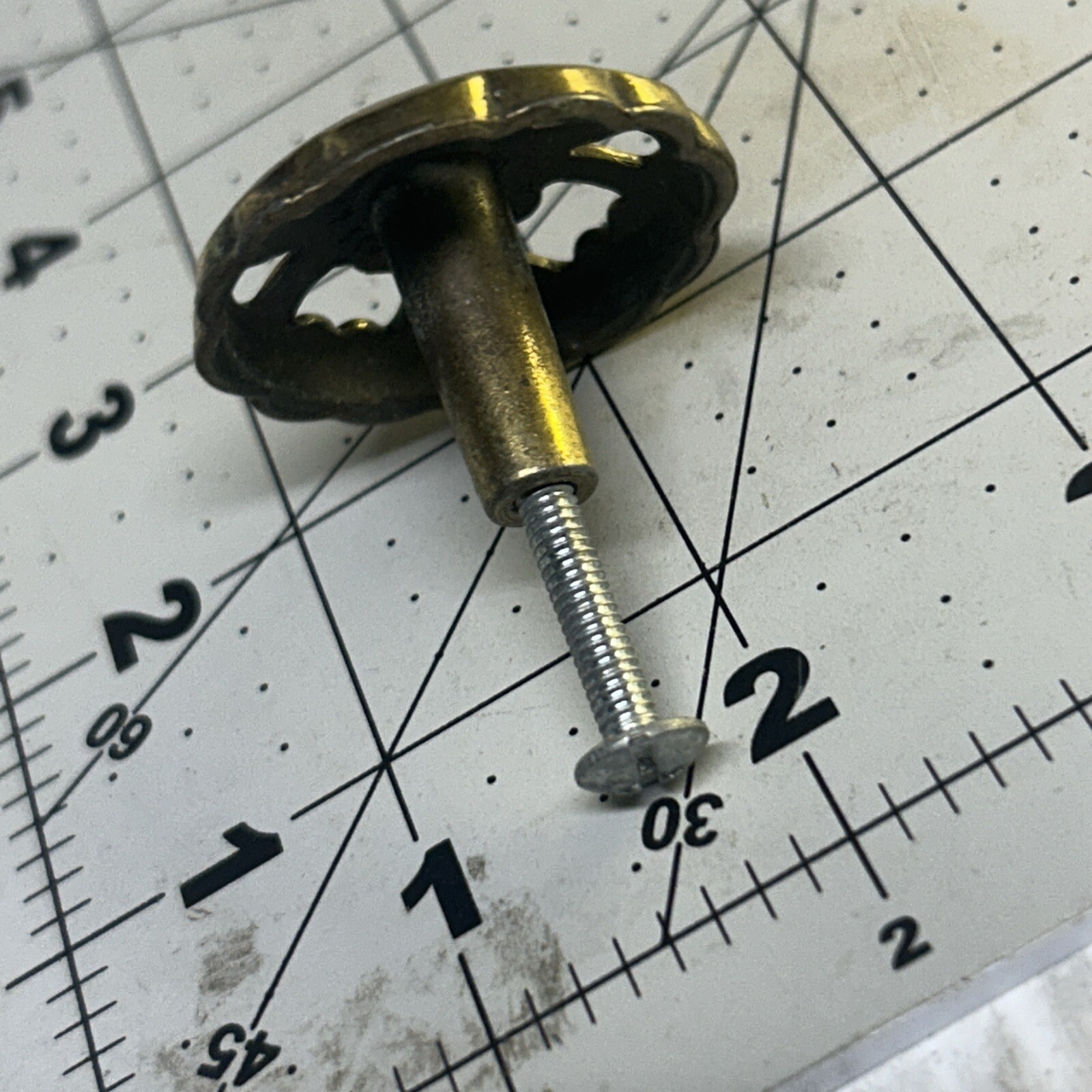 vintage MCM brass metal drawer pull. KBC 1993 43829