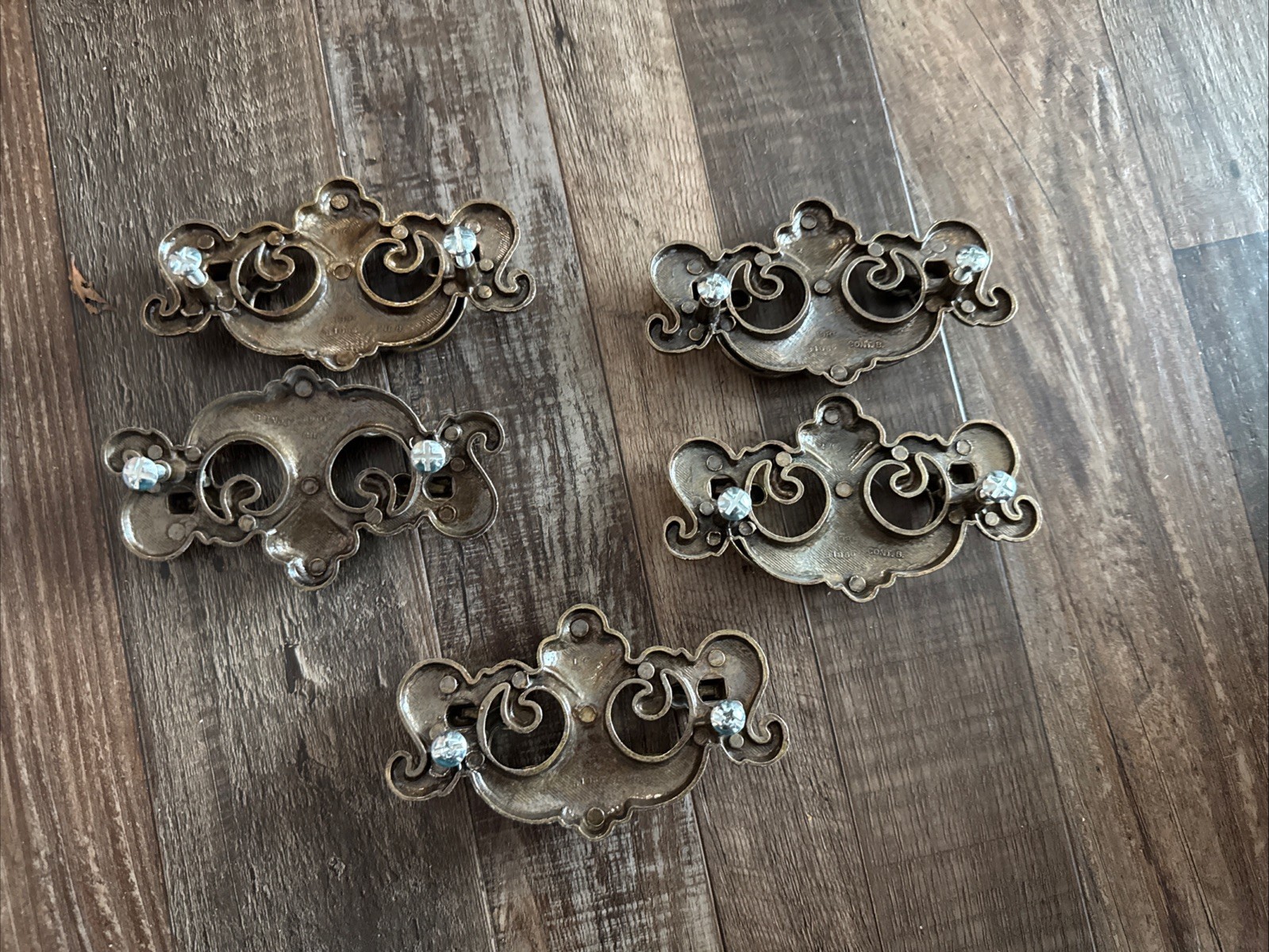 Vintage Cont B 1988 Drop Bail Drawer Pull Handle B1066 Shiny Brass 3″ Lot Of 5