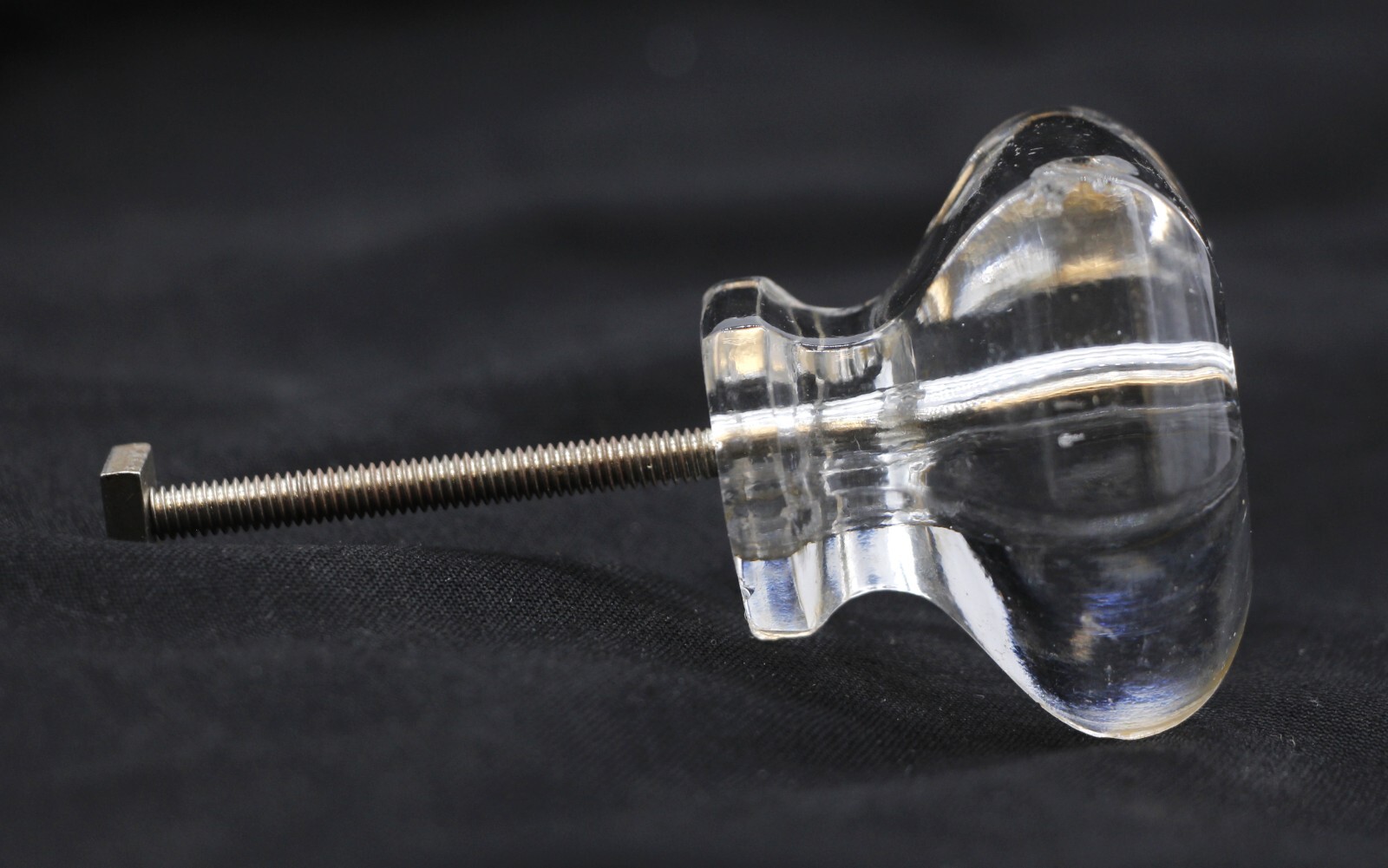 1.75 in. Vintage Hexagon Glass Drawer Cabinet Knob