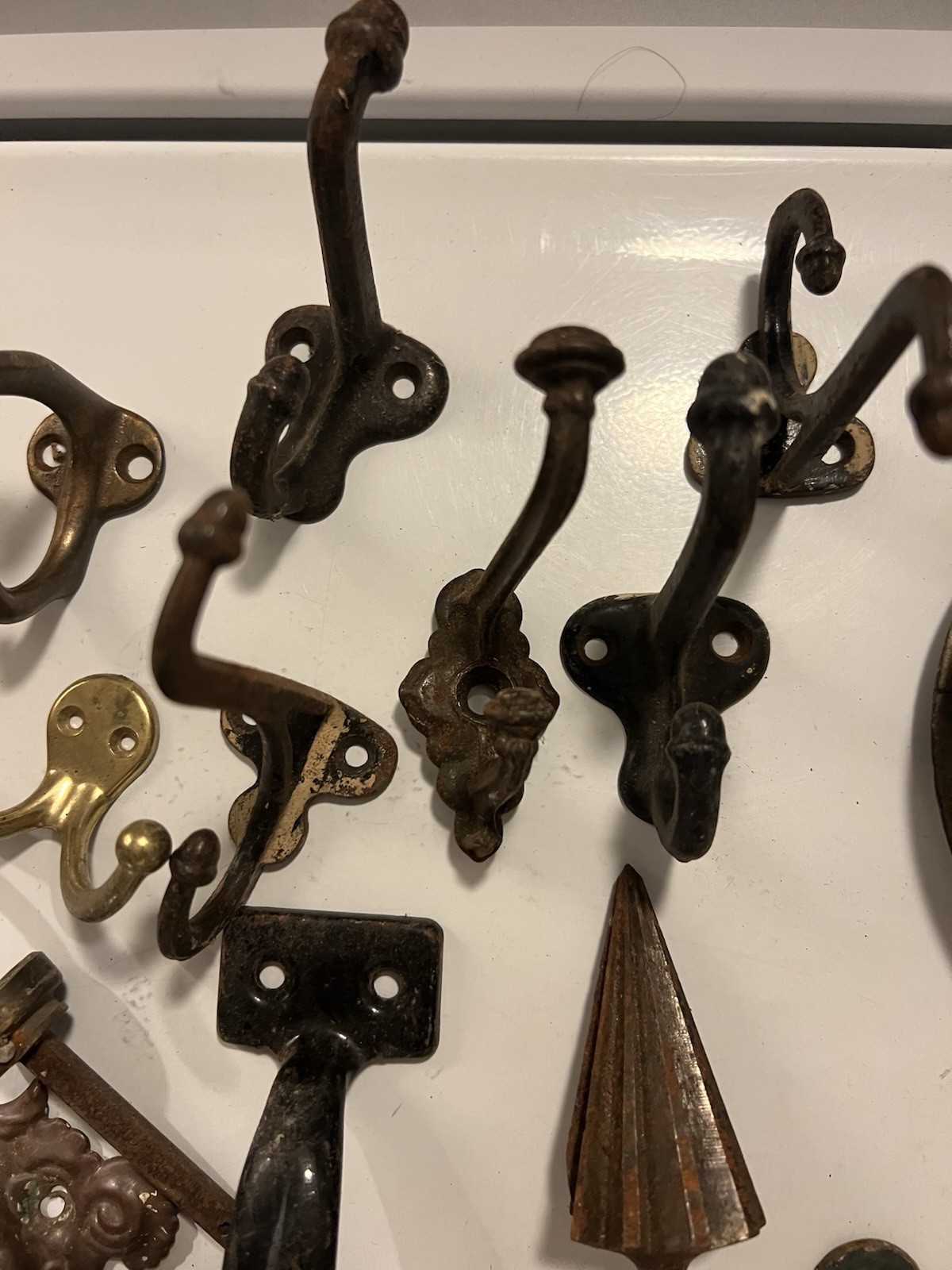 A collection Vintage Antique assorted Window Door hardware LOT 26 Pieces Hooks