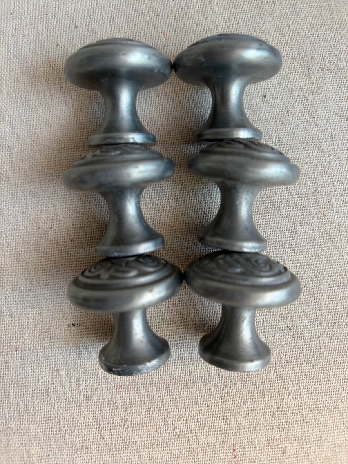 Set of 6 Celtic Triskele Drawer or Cabinet Pulls Lindisfarne Spiral Pewter Finis