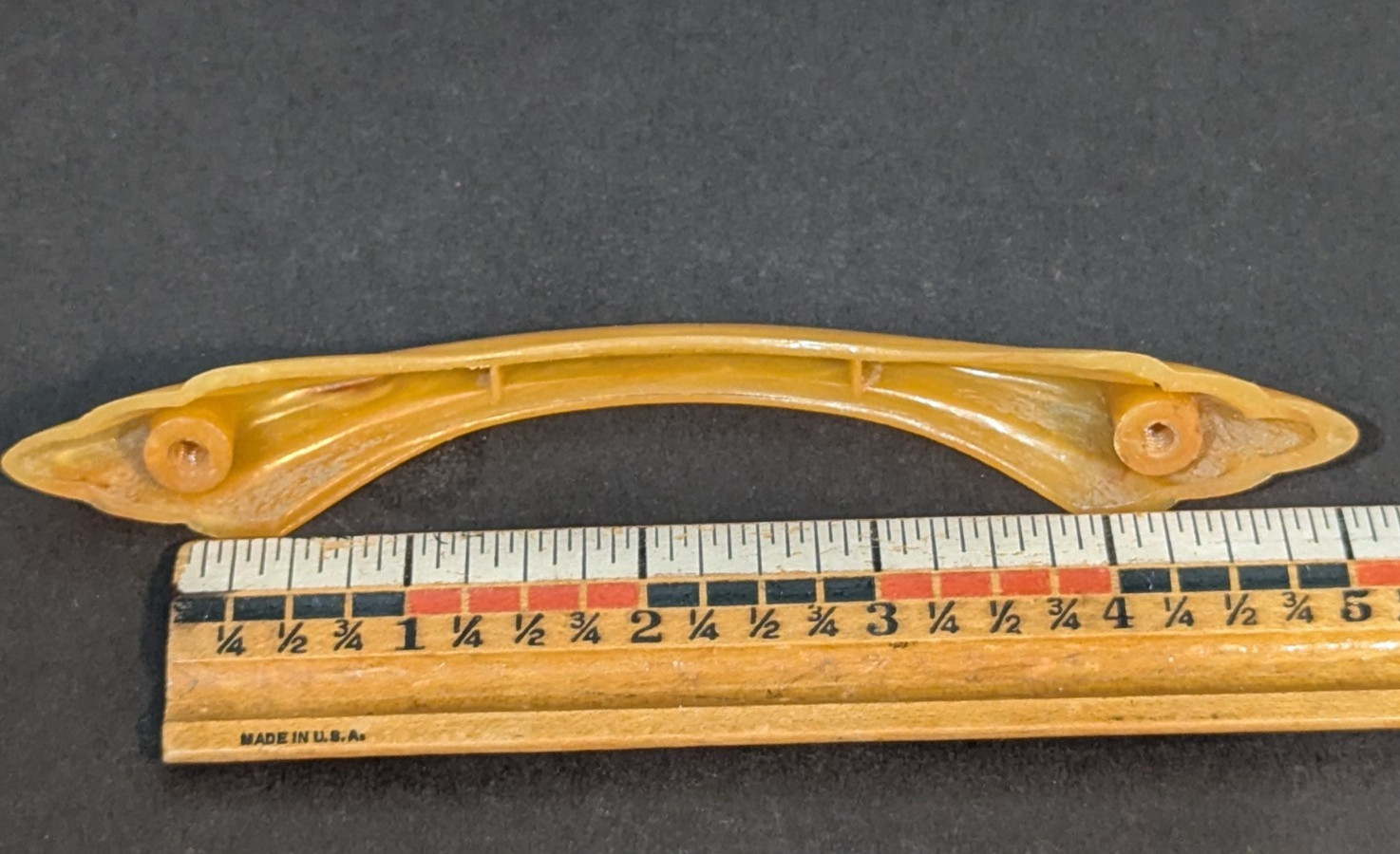 Art Deco 5.75″ Marbled Butterscotch Amber Plastic Drawer Cabinet Pull Handle