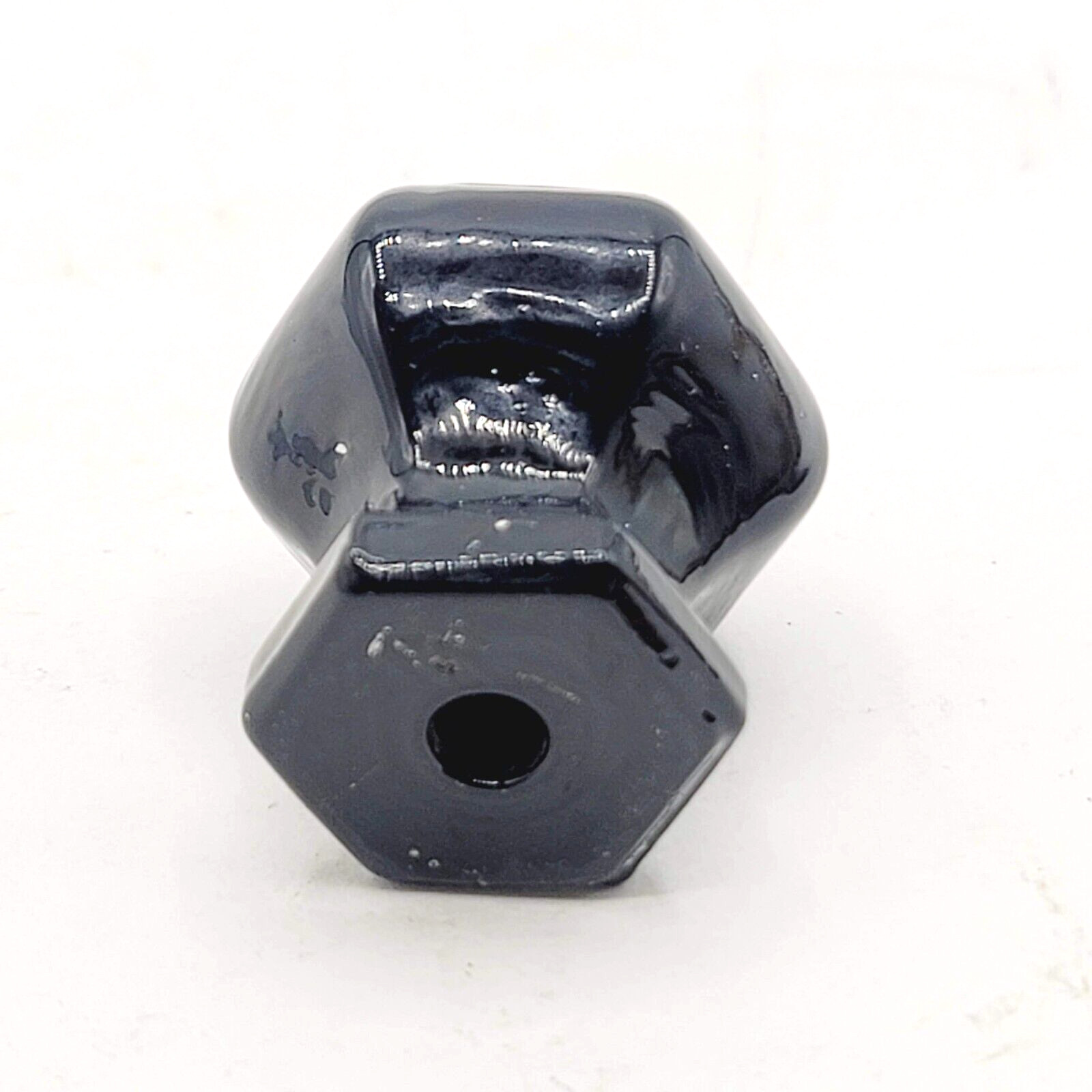 Vintage Black Glass Drawer Pulls SINGLE Reclaimed Salvaged Hardware
