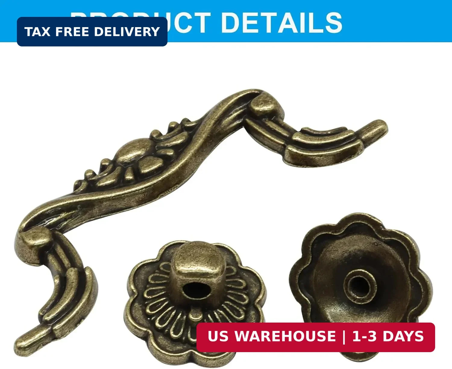 6PCS 3 Inch Vintage Drop Pulls,Antique Bronze Drawer Pull Handles Bail Handle(3″