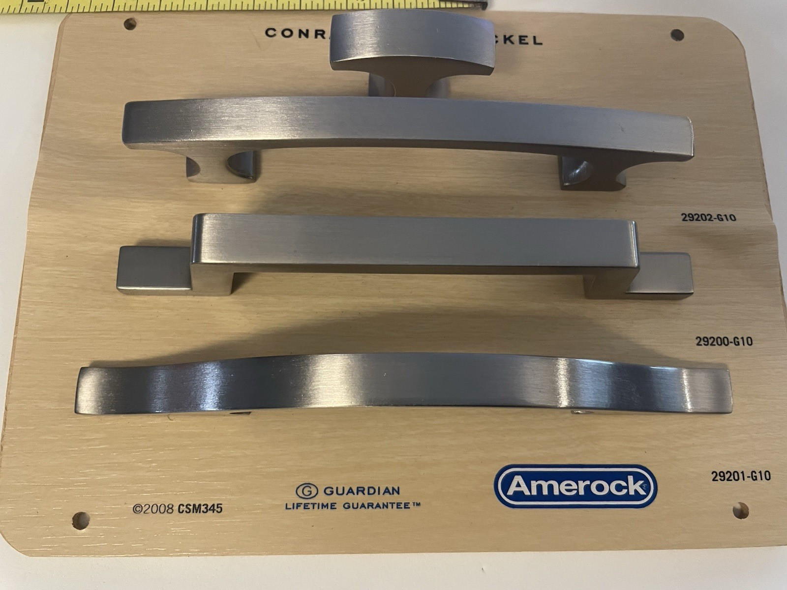 CONRAD BRUSHED NICKEL Amerock Drawer Knobs Pulls Display Board Salesman Sample🌺