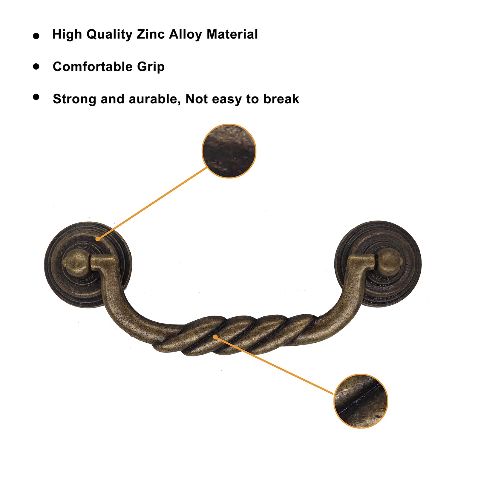 Binifimux 2-Pack 4.25 Vintage Cabinet Pulls Bronze Tone For Doors Cupboard