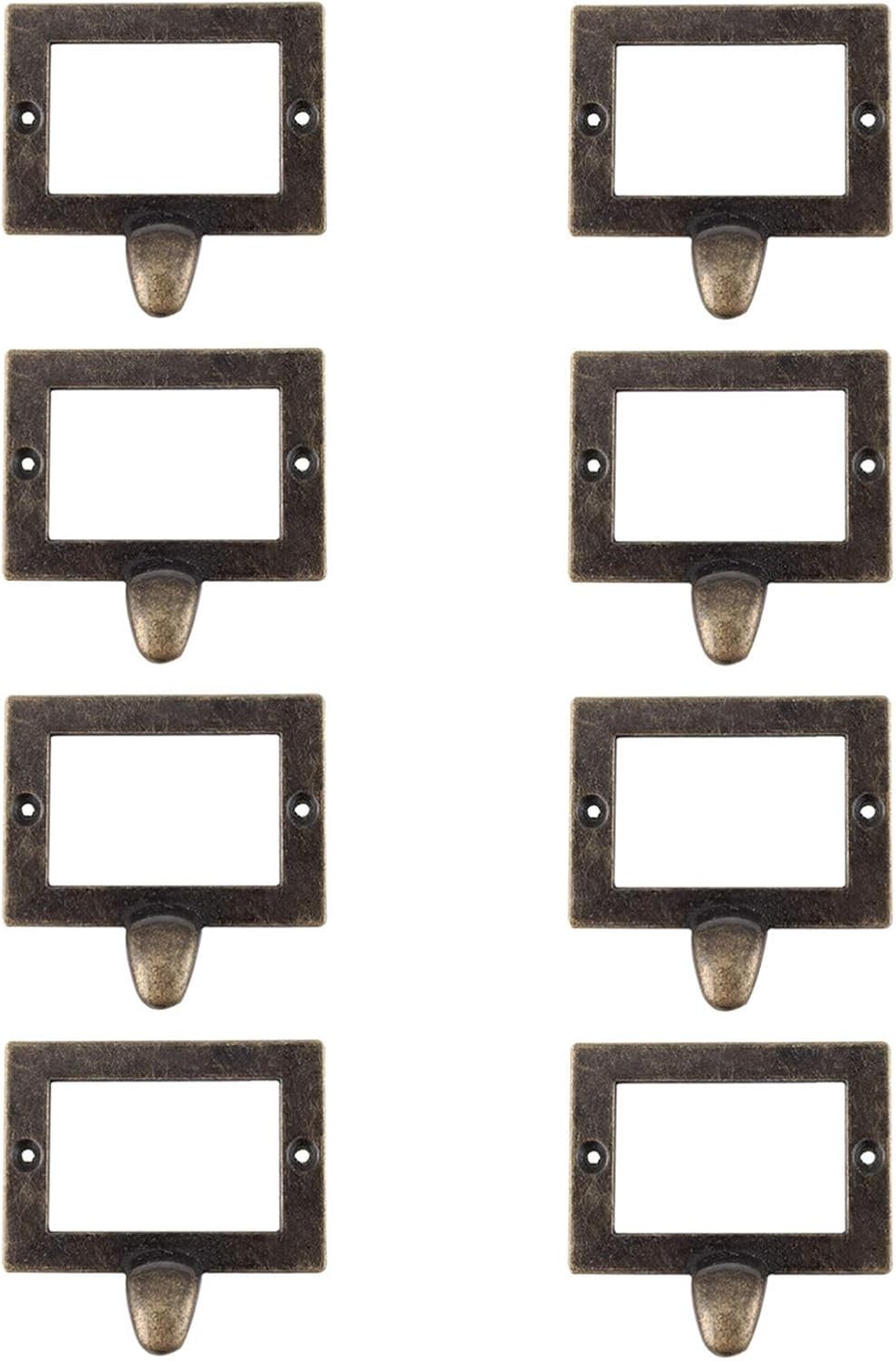 8-Pack Zinc Alloy Antique Bronze Label Frame Drawer Pulls -Vintage Industrial…