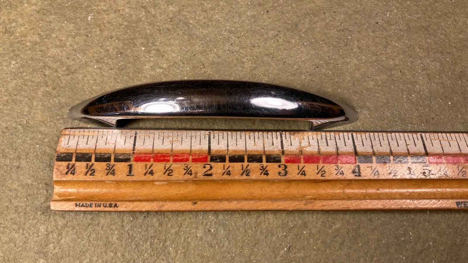 Vintage Chrome Cabinet Door Handle Drawer Pull 50s 60s 70s Mid Century Modern
