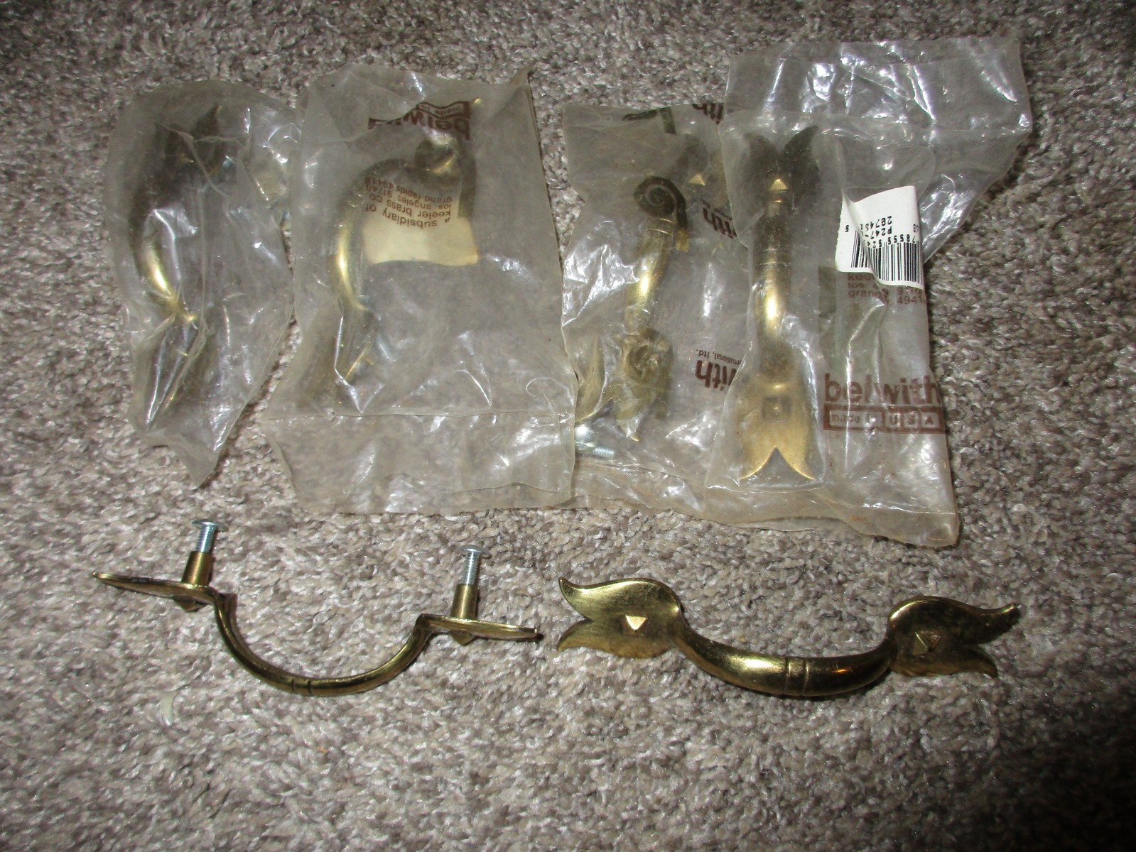 Lot of 6 Keeler Brass Co Cabinet Handle Pull Tulip Shape