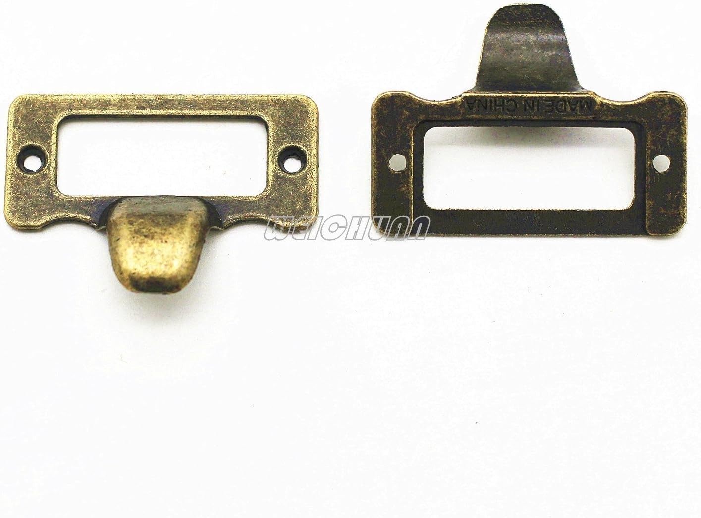 30-Pack Zinc Alloy Antique Bronze Label Frame Drawer Pulls -Vintage Industria…