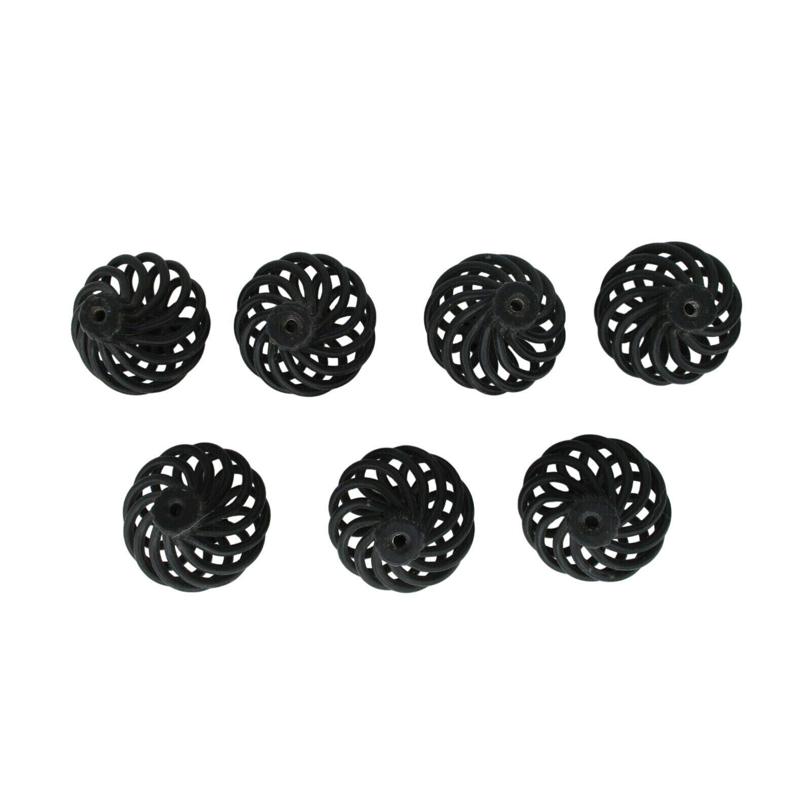 7 Spiral Dresser Handles Pulls Cabinet Hardware Black Metal