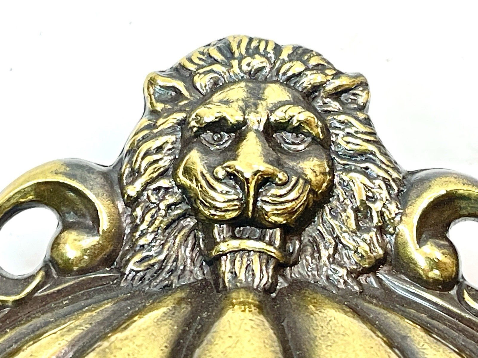 NOS 4.5″ Lion Head Bin Pull Drawer Handle KBC Brass Co