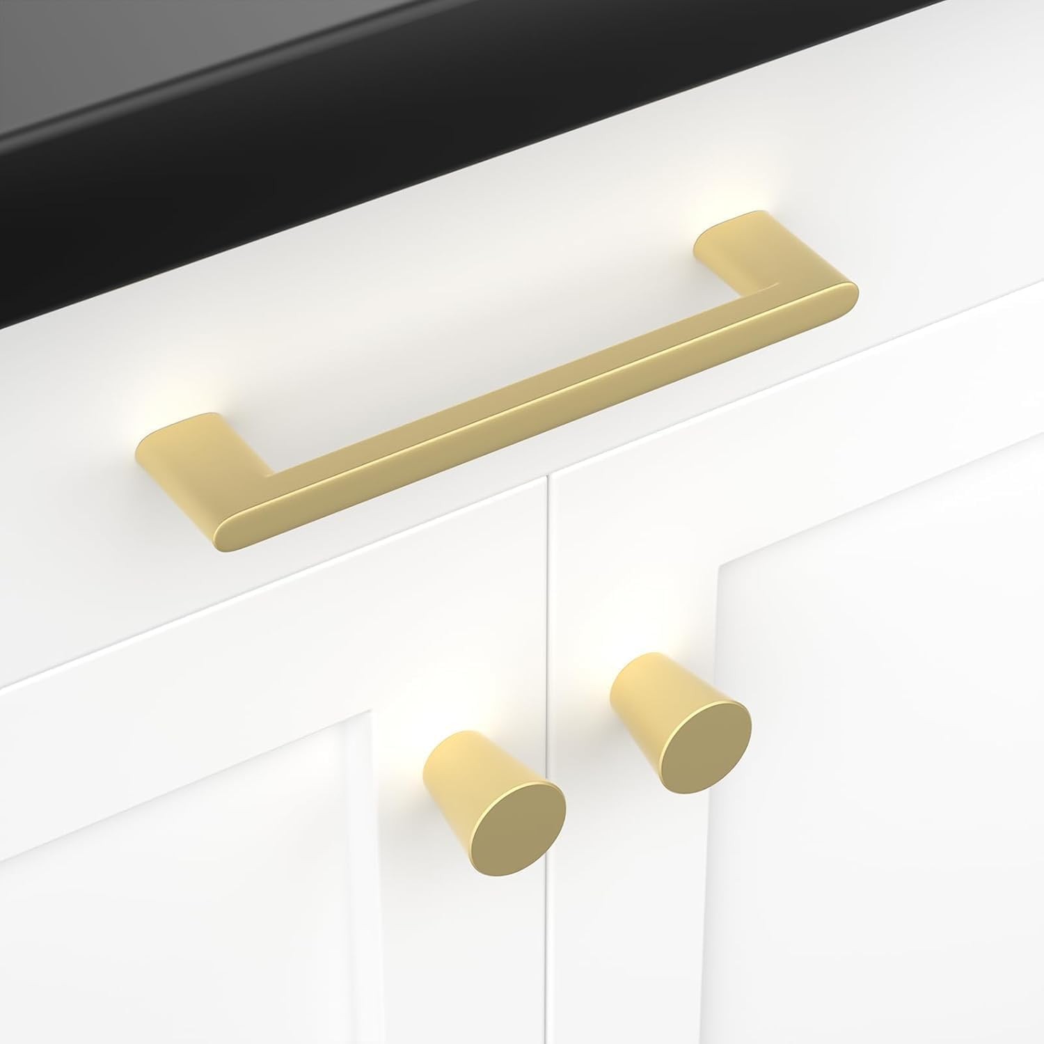 Homdiy 20 Pack Matte Gold Cabinet Pulls 5 Inch Hole Center Brushed Brass