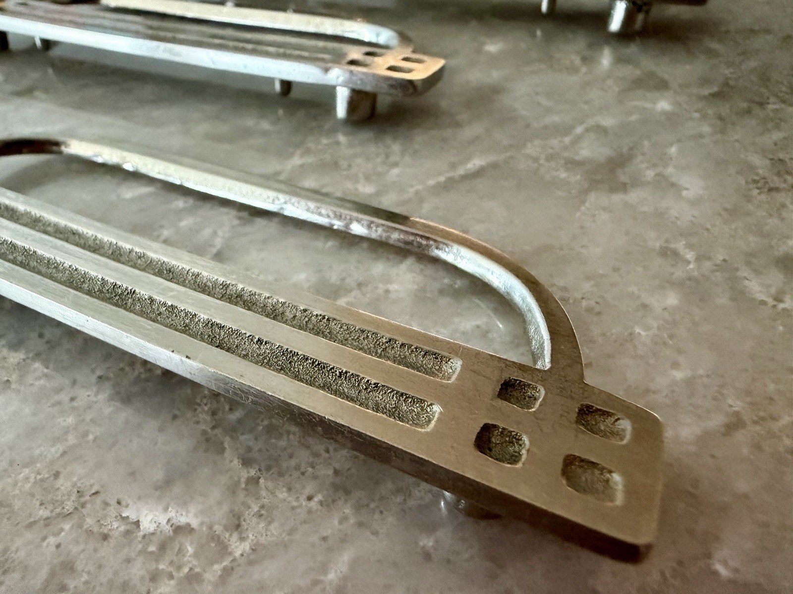 Set of 3 Vintage Art Deco Brass Cabinet Drawer Pulls 3.5” CTC CKC ©88